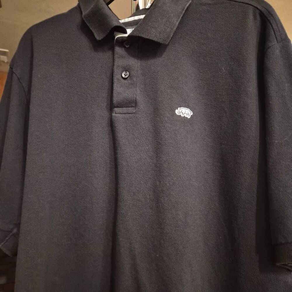 Ecko Unlimited Black Short-sleeved Polo Shirt: Lg: Preppy Dad-chic Weekendwear